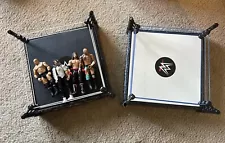 2 Mattel WWE Wrestling Ring for Action Figures Spring Loaded Mat and figures