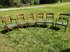 Vintage Antique Solid Mahogany Duncan Phyfe Style Dining Chairs (6) See Details