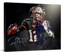 Tom Brady Tampa Bay Buccaneers Canvas 16x20 Touchdown Goat Legend