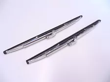 12" Polished Stainless Steel Front Windshield Wiper Blades Pair - New (For: 1958 Studebaker Scotsman)