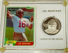 1981 Topps Joe Montana Rookie card RC #216 Football Card. One Ounce Silver