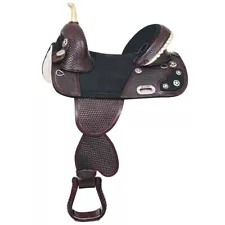 57HS Western Horse Saddle Hilason Treeless Trail Barrel American Leather