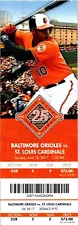 TICKET - Baltimore Orioles vs St Louis Cardinals (June 18 2017) Adam Jones