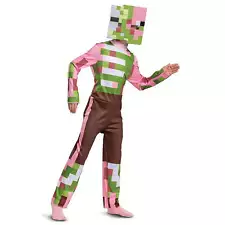 Disguise Boys Minecraft Zombie Pigman 2-PC Halloween Costume Jumpsuit: 4/6-10/12