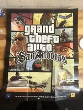 Grand Theft Auto GTA San Andreas Official PS2 Game Poster Art & Map Manual