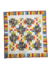 New ListingColorful Handmade Irish Chain Teacher Quilt