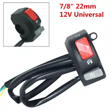 22mm 7/8" Motorcycle Handlebar Headlight Horn Fog Light ON-Off Start Kill Switch