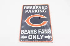 Chicago Bears Fans Only Reserved Parking Sign NFL Metal Man Cave Garage