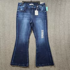 Kancan For Maurices Jeans Womens Size 16 Blue High Rise Super Flare Denim NWT