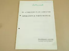 Ingersoll-Rand BX6 Vibratory Plate Compactor Operation and Parts Manual 1986