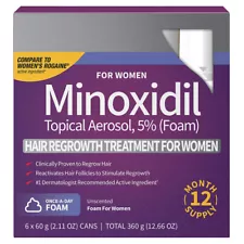 SALE! 12-months Kirkland Women 5% Foam Hair Loss Regrowth Treatment Exp 10/2025