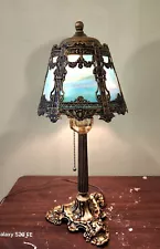 New ListingAntique Slag Glass Boudoir Lamp