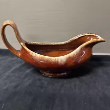 New ListingHull Pottery Brown Drip Gravy Boat 2-1/2 Cup USA @26