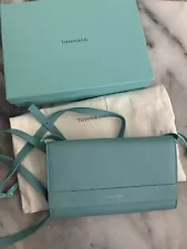 100% Authentic Tiffany Co. Wallet/clutch/crossbody Bag- Tiffany Blue Leather