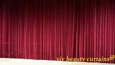 THEATER/STAGE Red-V Vintage Classic Velvet Curtain Drape 12ft H Sound Proof