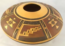 Hopi Indian Pueblo Pottery LRG SEED POT Yellow Ware Pottery, Little Fawn Navasie