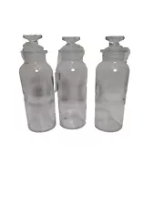 T.C.W.Co.Vintage Of 3 Clear Apothecary Jar Made In USA Drugstore General Store