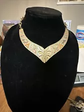 RARE VINTAGE EGYPTIAN REVIVAL STATEMENT NECKLACE STUNNING!!! No Reserve!