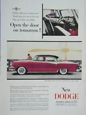 1955 Dodge Custom Royal Lancer Vintage Dramatic 3 Tone Original Print Ad 9 x 11"