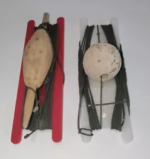 Old Vintage Wood And Cork Float Bobber For Fishing