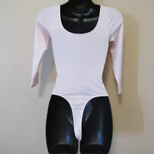 TA Tracy Anderson for G.I.L.I. 3/4 Sleeve Light Pink THONG Leotard Bodysuit XXS