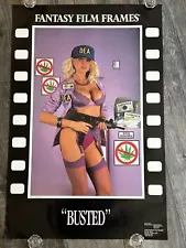 Hot Girl Sexy Babe Vintage Poster Lingerie Blonde DEA Agent Busted Mancave