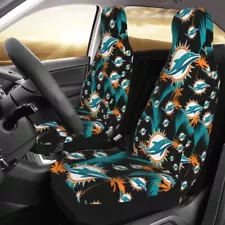 2pcs Miami Dolphins Elastic Car Seat Covers Hawaii Printed Seat Cover Soft