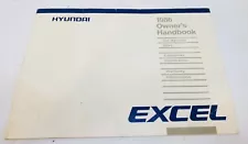 Hyundai Excel 1986 Owner's Handbook