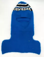 Vintage - Kawasaki Snowmobile Full Face Winter Knit Ski Mask Hat Cap 70s 80s