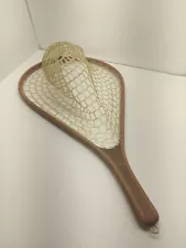 Wachter landing net hand made 25 in x 13 in plastic net wood frame