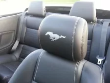 2005-2009 Ford Mustang Headrest Solid Pony Vinyl Decals - Only Leather Seats