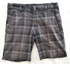 Lululemon Shorts Commission Men's 36 Checked Striped Golf Flat Front Belt Loops