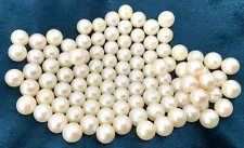 Lot (101) Genuine Pearls Fully Drilled Loose Jewelry Beads 7.9mm