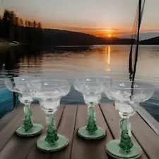 Luminarc Cristal D'Arques SIESTA JADE Margarita Glasses Set of 4 Sleeping Man