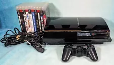 PlayStation 3 60GB Console Bundle w/ 10 Games - Backwards Compatible - Tested!