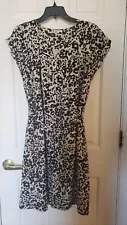 Talbots Sz 10 Dress Vneck Cap Sleeves Detachable Belt Fully Lined Animal Print