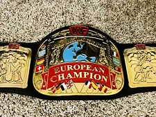 WWF European Championship Belt Real leather WWE NWA WCW AEW