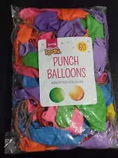 60 Big PUNCH BALLOONS Jaunty Partyware Birthday Assorted Colours For Party