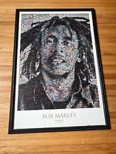 RARE & VINTAGE! Bob Marley Framed Photomosaic Print