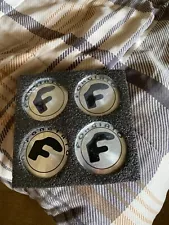 Set Of 4 FLOATING Forgiato Wheels Brushed Silver Finish F Logo Center Cap New