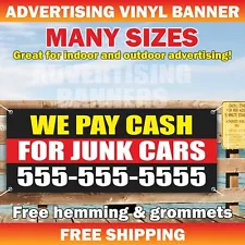 WE PAY CASH FOR JUNK CARS Advertising Banner Vinyl Mesh Sign buy sell car sale