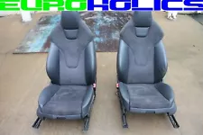 PAIR OEM Audi S4 B8 10-13 Front Left Right Driver Seat Black Alcantara Leather