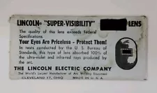 Vintage Lincoln Electric Super Visibility Welding Filter Plate Lens No. 9 - NOS