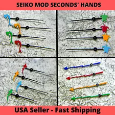 Seconds' Hand for Mod Fits Seiko NH34, NH35,NH36,7s26,7s36 SKX007. US SHIP