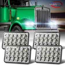 4pcs LED Headlights 4x6" For Kenworth T800 T400 T600 W900B W900L Classic120/132 (For: 2001 Kenworth)