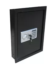 DIGITAL ELECTRONIC FLAT RECESSED WALL HIDDEN SAFE SECURITY BOX JEWELRY GUN BLACK