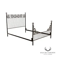 Quality Iron Queen Bed Frame with Detailed Scroll Work