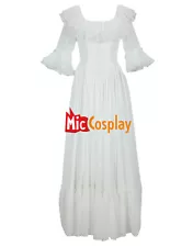 Medieval Costume Marie Antoinette Ball Gown Victorian Dress White Long Square