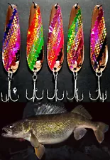 Copper SMOOTH 3 1/4" Flutter Spoons Walleye Candy .016 CFTCOSTHIN