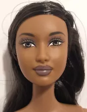 Barbie Fashionista AA African American Black Hair Nude Doll for Customizing